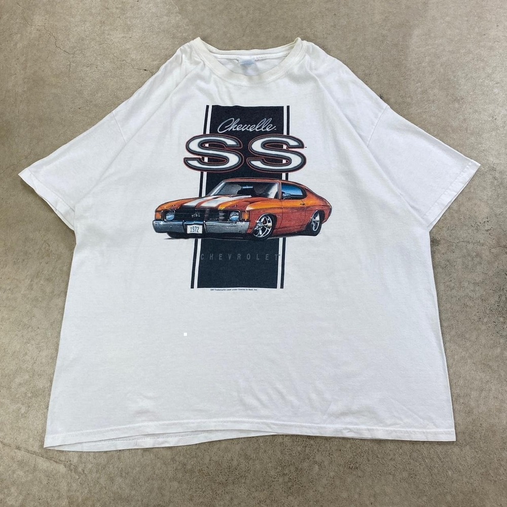 Vintage 90s 72 Chevelle Shirt Size XXL White Chevrolet SS Muscle Car